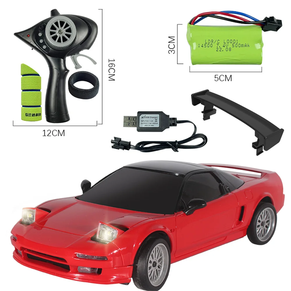 LDRC 1803 RTR 1/18 2.4G RWD RC Car NSX Drift Gyro LED Light On-Road Full Proportional Racing Vehicles Models Toys