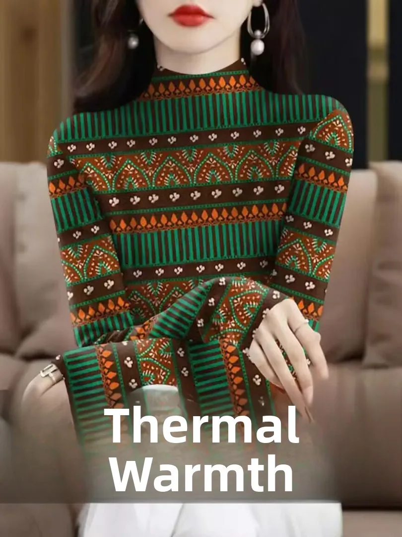 

Ограниченная серия Fce Lined High Collar Long Sve Женская базовая футболка irt Mommy Sle Теплая немецкая бархатная внутренняя одежда