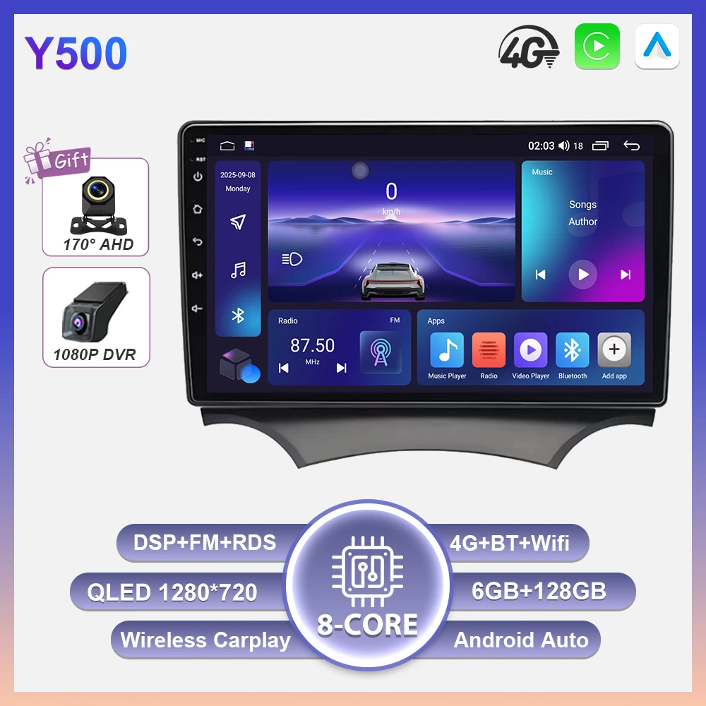 Android 16 Auto autoradio voor Ford Ka 2008 2009 2010 2011 2012 2013 2014 Carplay multimediaspeler stereo GPS head unit DSP BT