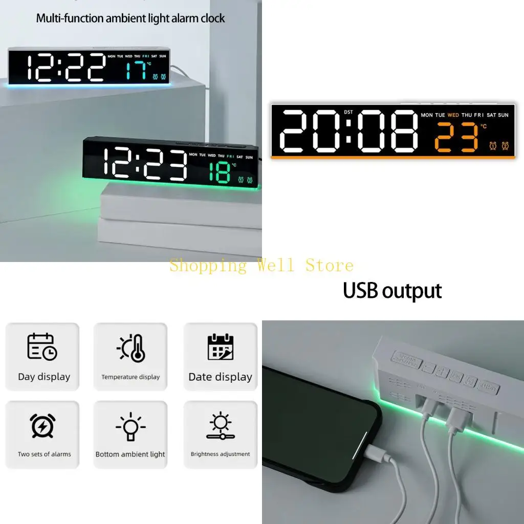 KX4B Versatiled Bedside Companion Combining Alarm Clock Sunrises Simulation And Nightlight Optional Color Light