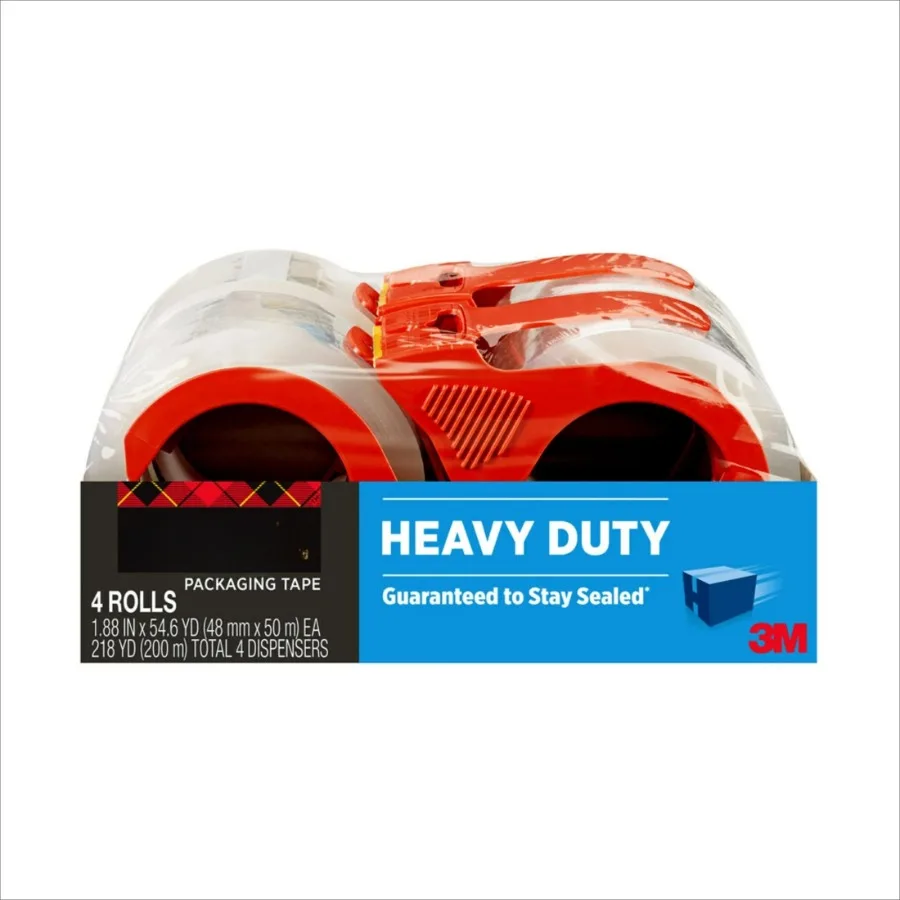 

Heavy-duty packaging tape with dispenser
