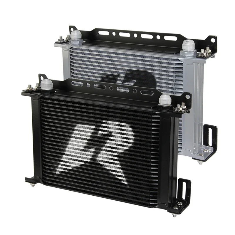25 Row Aluminum Oil Cooler AN10 Mocal Style 248mm Universal Engine Trans Cooler With Mount Bracket Black/Silver Racing Kit