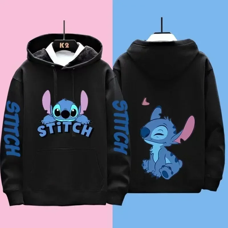 Miniso Sanrio New Disney Stitch Hooded Funny Anime Autum Winter Men Women Sweatshirt Fashion 3D Print Oversized Pullover Hoodies