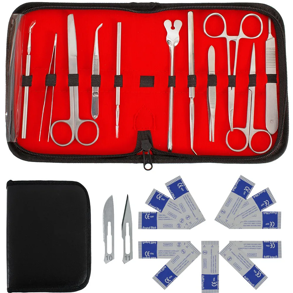 22pcs/set Stainless Steel  Anatomical Operate Practice Teaching Suture Training Kit Scissors Tweezers Experimental Tool