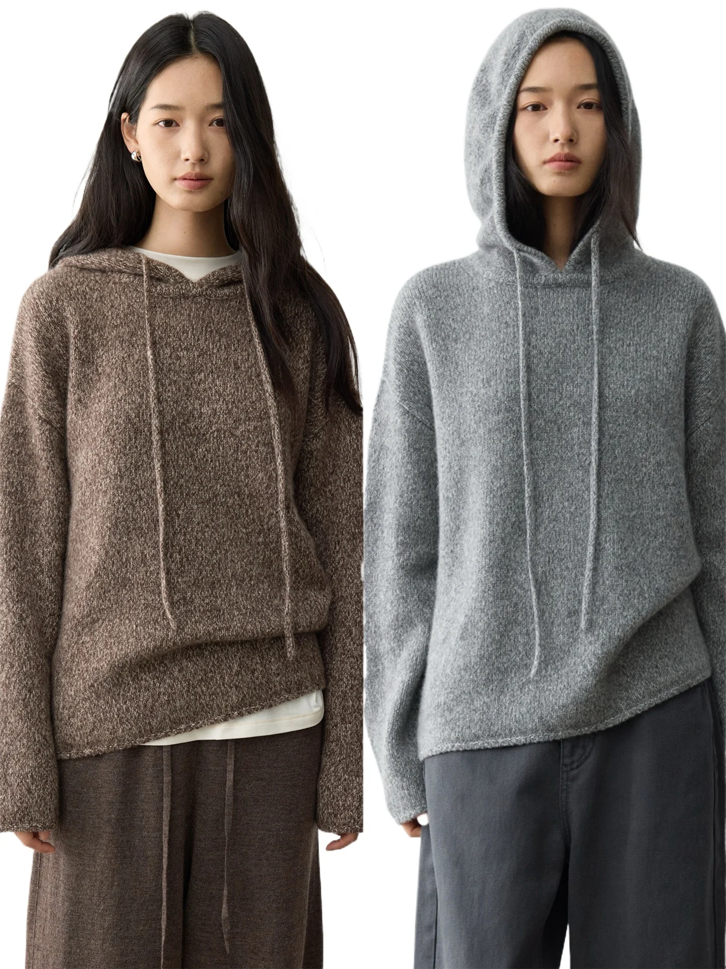 

Зимний свитер из утолщенного кашемира Cloud Toast, 4-слойный, высокой плотности, модный, свободный, с капюшоном, женский