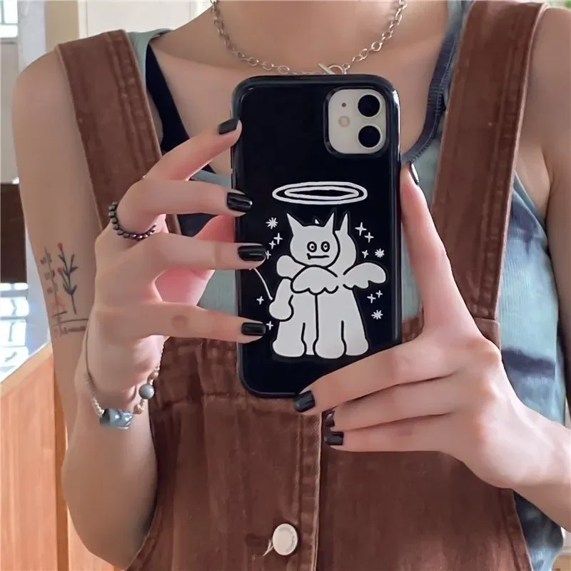 Korean Instagram Angel Little Devil Phone Case For iPhone 17 AIR 16 Pro Max 15 14 13 12 11 Pro Xr Xs max Mini 7 8 Plus Y2K Phone