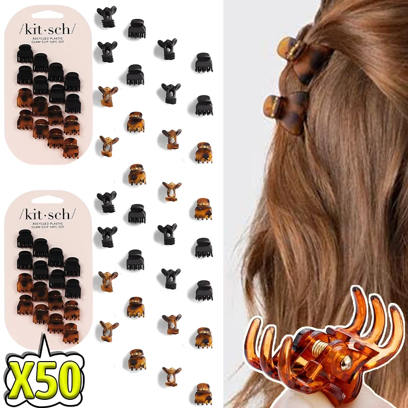 10-50pcs Women Girls Mini Hair Claws Kids Adult Plastic Small Hairpins Hair Clip Clamp Ponytail Holder Headwear Hair Accessories