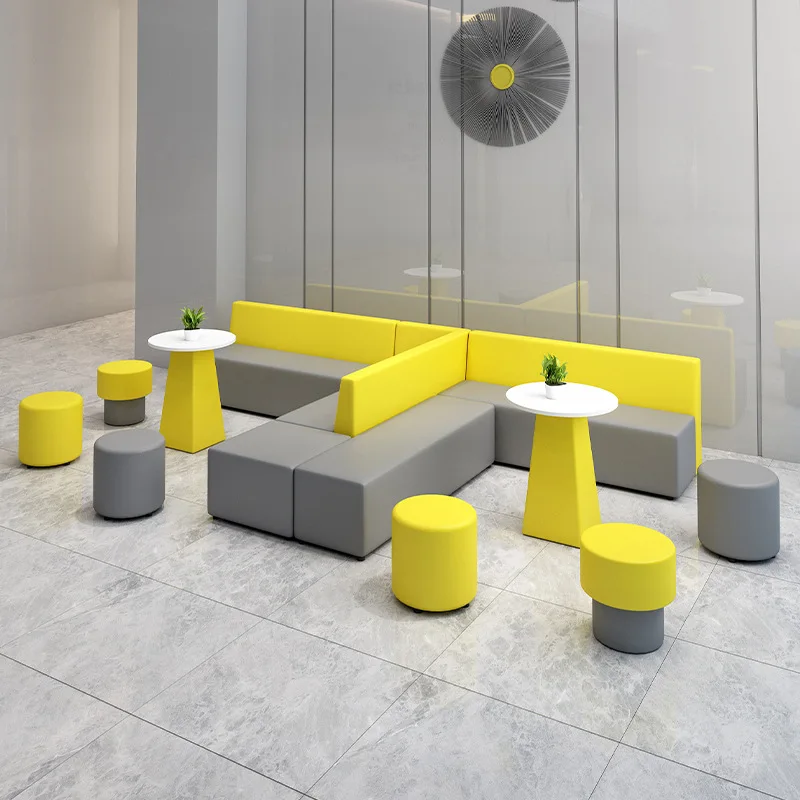Office reception and negotiation area, creative special-shaped leisure rectangular stool