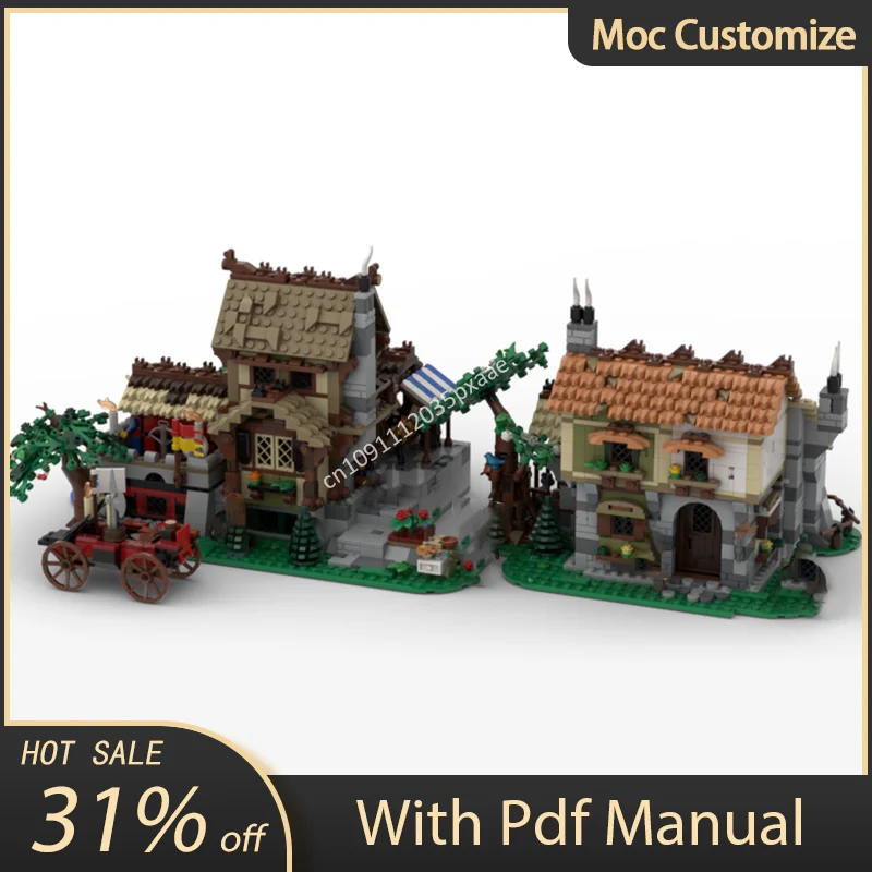 2815pcs Moc Lion Knights Modular Castle Building Blocks Compatible Medieval Town Square Assembly Bricks Toys Kids Christmas Gift