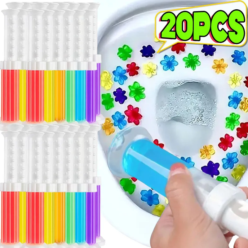 Limpiador de inodoro con flores de Color, jeringa de Gel, drenaje aromático, detergente para limpieza de inodoro, ambientador, elimina el olor, suministro para el baño del hogar