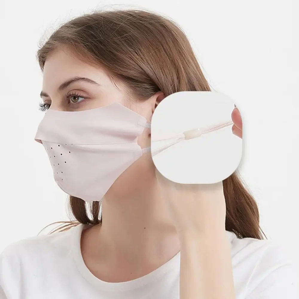 Morbida protezione solare Uv maschera per il viso da ciclismo copertura per il viso sottile e traspirante maschera per il viso in seta di ghiaccio uomo donna