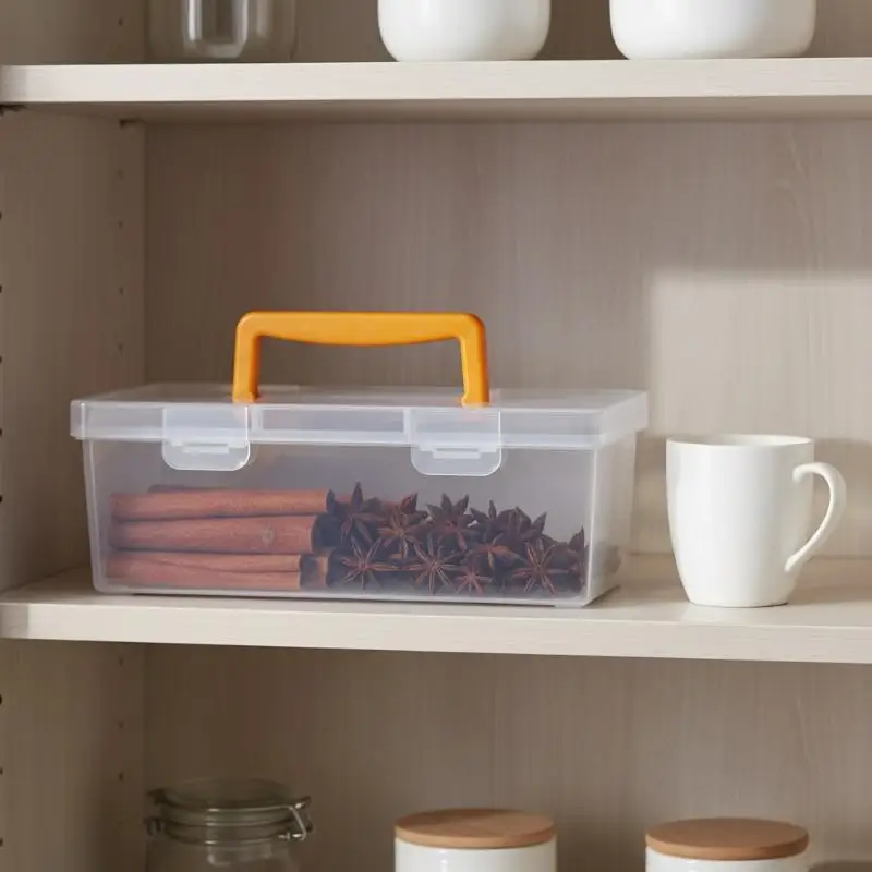 Professional Tool Organizer Set, Transparent Parts Storage With Dividers - Portable Case For Kitchen Condiment Storage