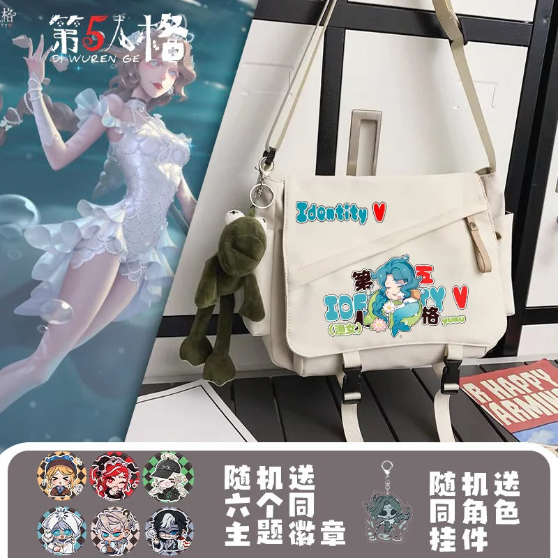 لعبة 2025 أنيمي الهوية V كوس بريزنر المرتزقة سير ساعي البريد فأس بوي الخ. هدية حقيبة كروس يومية لطيفة للجنسين