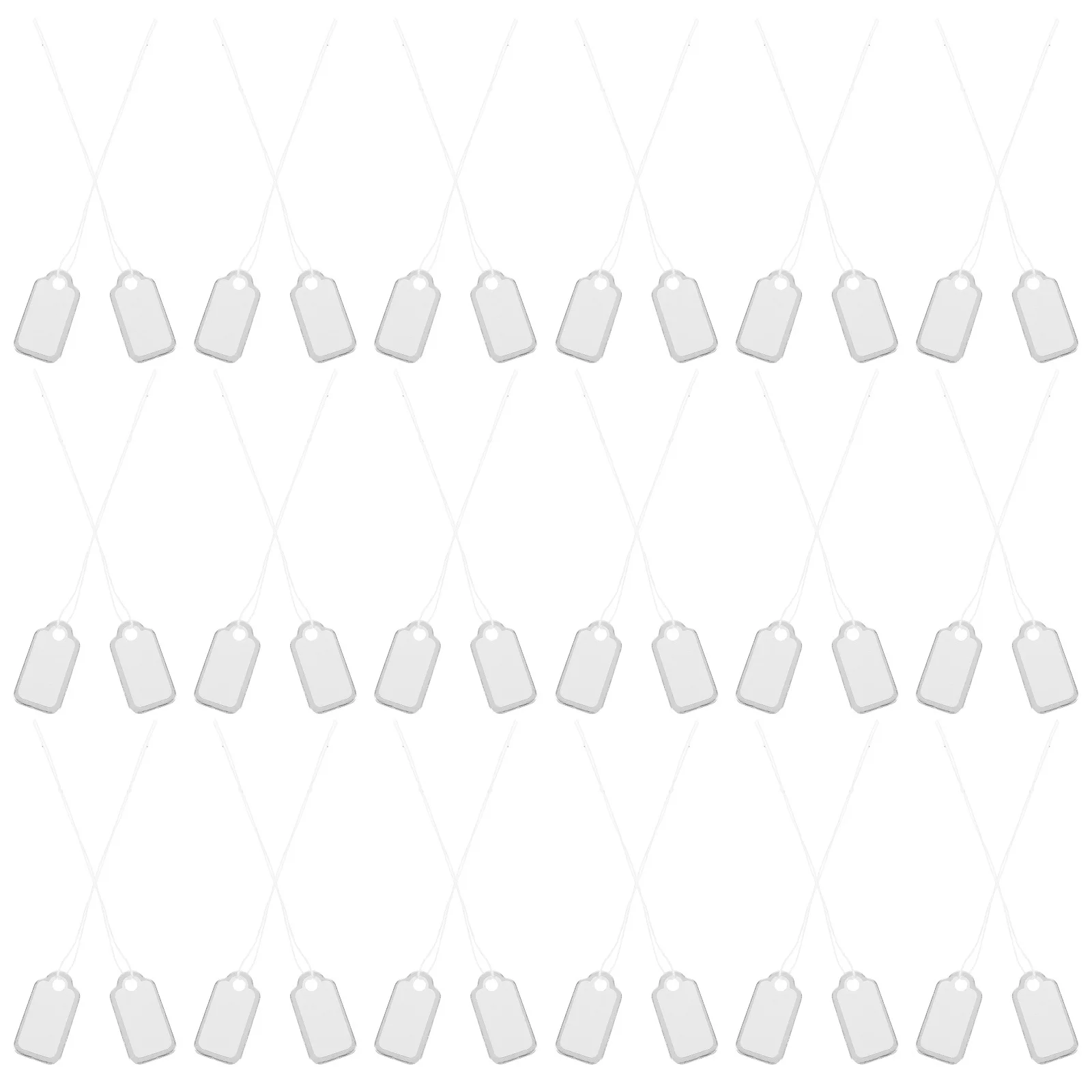 

200Pcs Lightweight Jewelry Tags with Soft Cotton String Clear Writing Surface for Necklaces Bracelets Retail