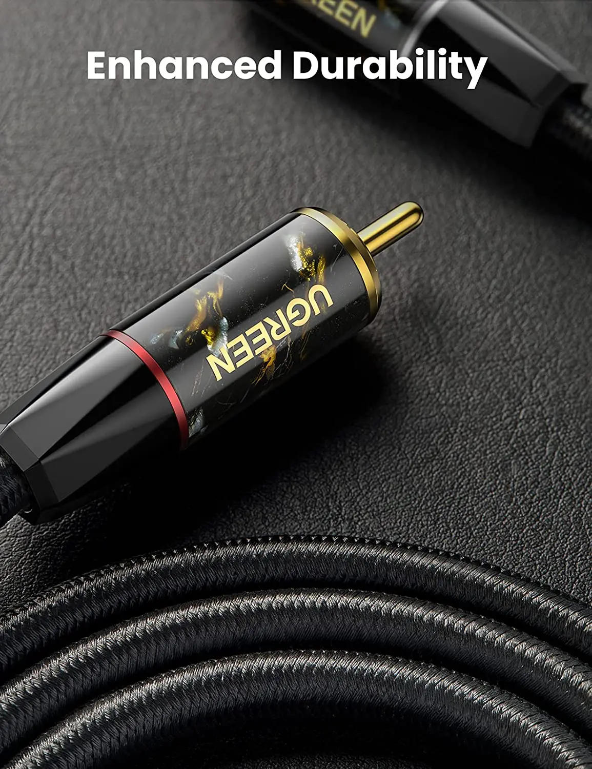 UGREEN Cavo coassiale audio digitale Adattatore da RCA a RCA Suono Hi-Fi Cavo RCA intrecciato in nylon Guscio in lega di zinco S/PDIF