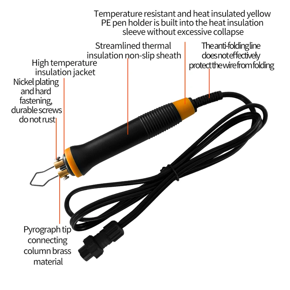 Imagem -04 - Caneta de Pirografia Elétrica para Queima de Madeira Máquina de Pirografia Alta Temperatura Pontas de Ferro de Solda de Cobre Ferro Quente 100w