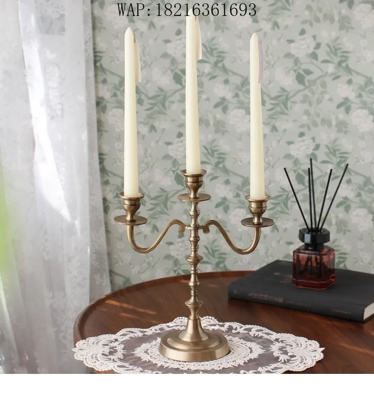 Vintage European Wedding Candle Holder Props, Dining Table Decorations, Luxurious Five Head Three in One