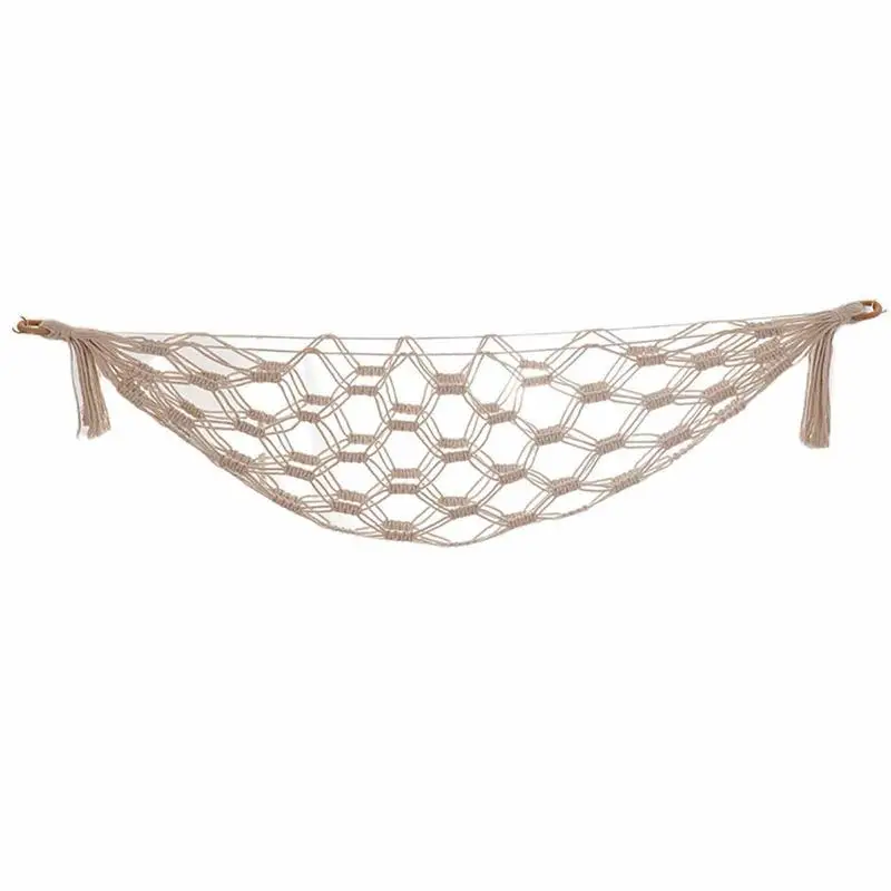 

Boho Plush Toy Hammock Stuffed Animal Wall Decor Net Macrame Creative Toy Net Holder Corner Hanging Mesh Soft Storage Organizer