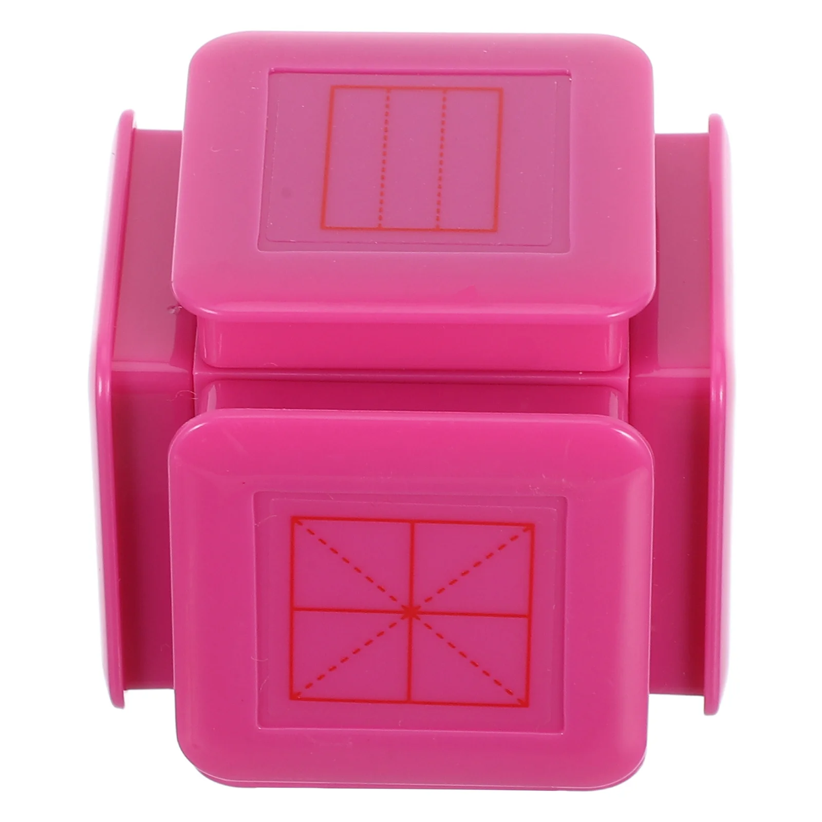 Self-Inking Six-Sided Stamp Set with Grid Line Clock Pinyin Tianzige Mizige for Handwriting Practice Classroom Teaching Supplies