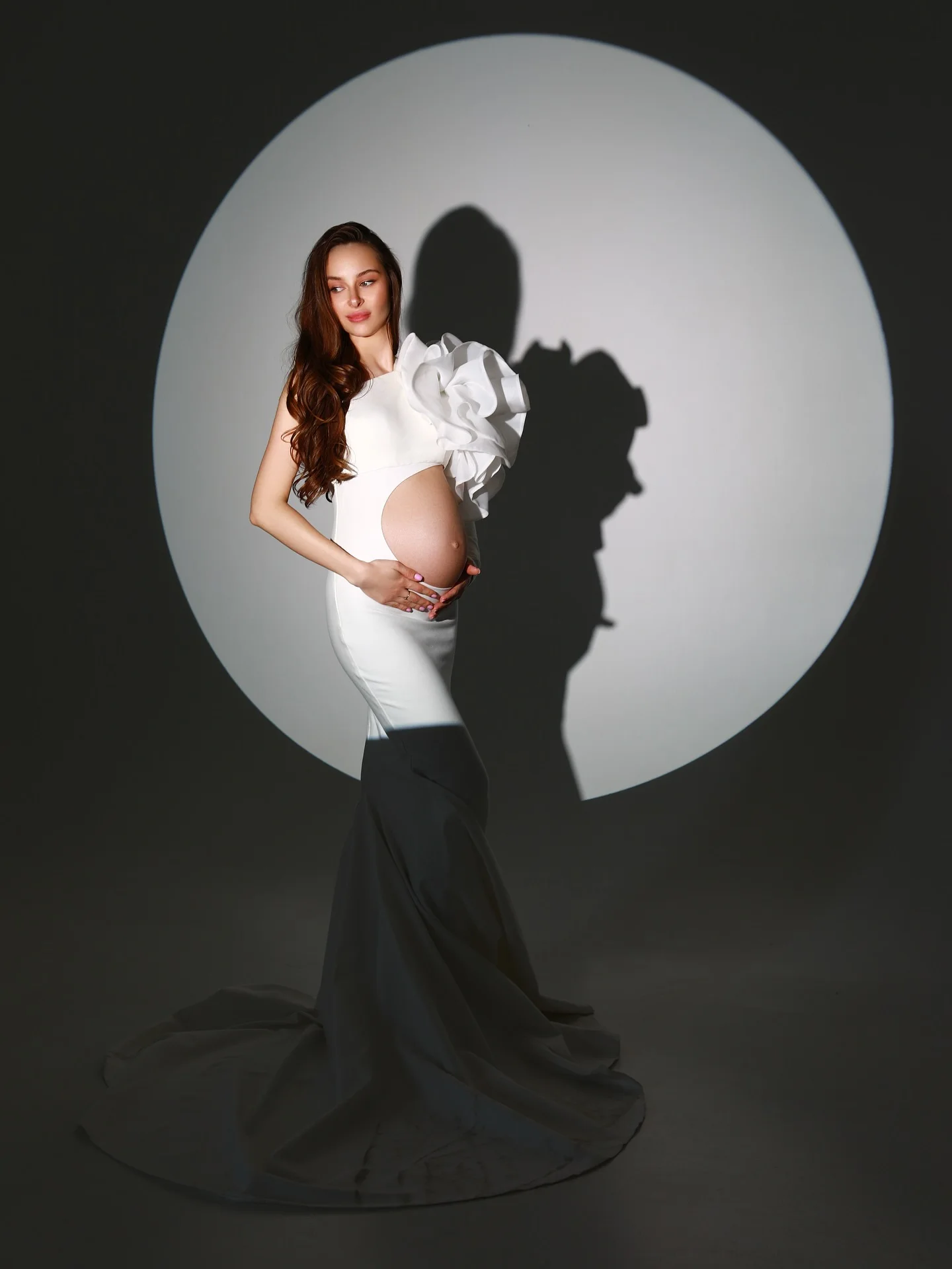 Vestido de maternidad elegante con un hombro y flores grandes, vestido elegante con recortes florales, vestidos para Baby Shower con rosas en 3D, hechos a medida