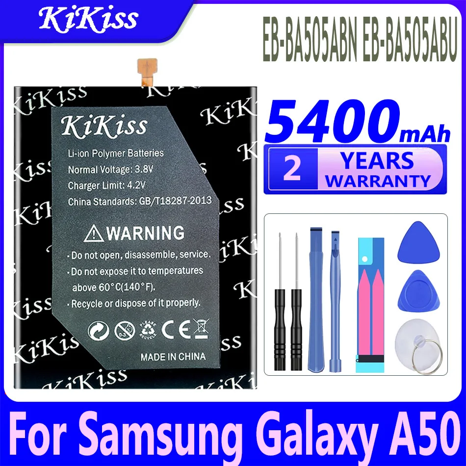 

KiKiss EB-BA505ABN EB-BA505ABU 5400mAh Battery for SAMSUNG Galaxy A50 A505F SM-A505F A505FN/DS A505GN/DS A505W A30s A30