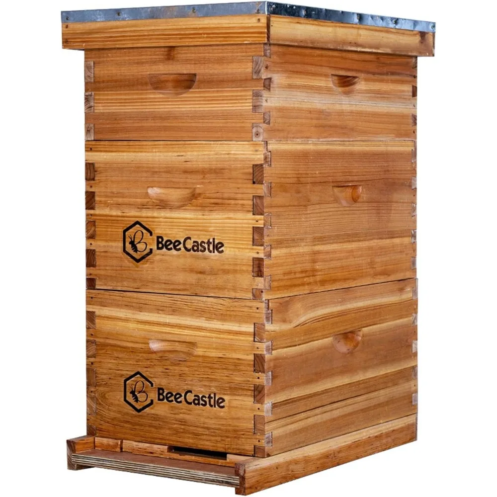 

8 Frame Langstroth Bee Hive Coated with 100% Beeswax Includes Beehive Frames and Waxed Foundations (2 Deep Boxes & 1 Medium Box