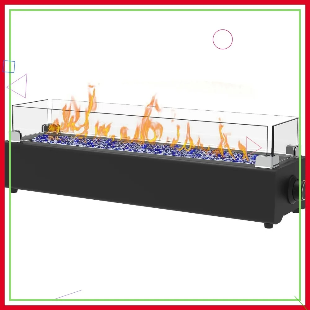 

28-Inch Portable Propane Fire Pit, 40K BTU Tabletop Fire Bowl with Wind Shield for Outdoor Patio