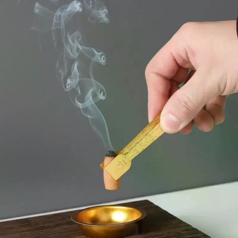 Long Metal Charcoal Burner Tweezers Non-magnetic Soft Grip Tongs for Incense Fragrance Lovers Smudging Ceremony Use