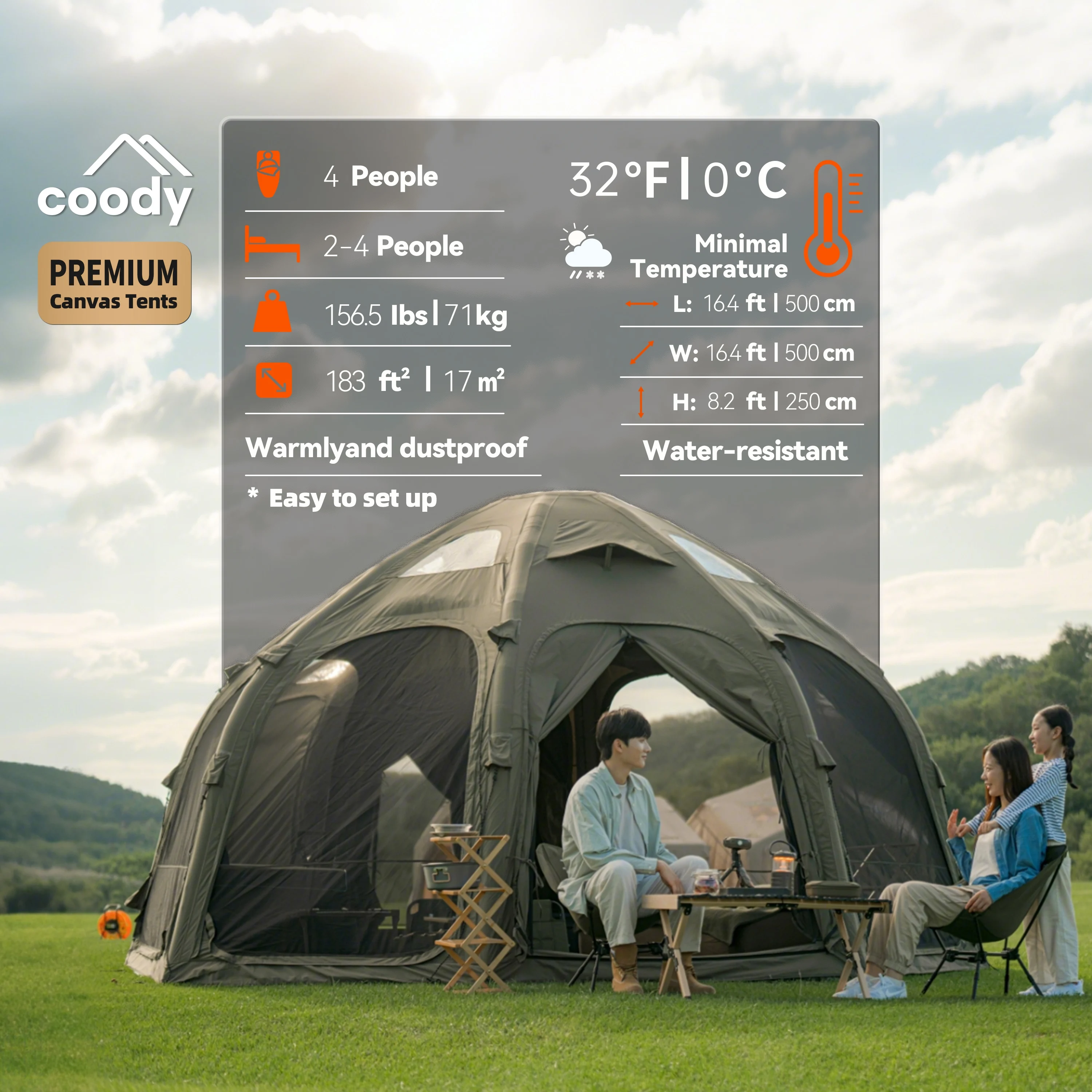 Dome Air Tent-Army Green Dome  - Outdoor Camping Venues 评论和价格