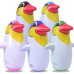 36/45/70/90cm crianças tumbler inflável dos desenhos animados colorido lifelike pinguim balão acessórios bomba brinquedo do entretenimento do bebê