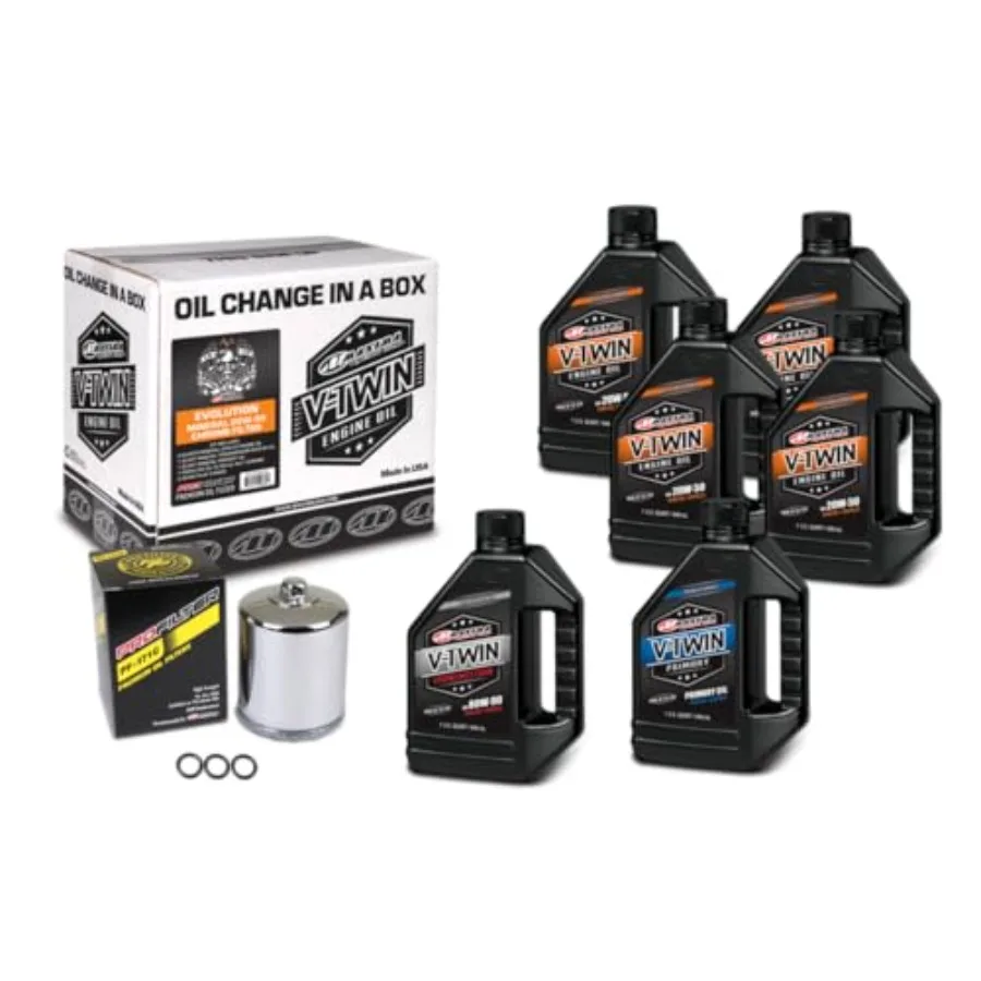 

V-Twin Oil Change Kit Mineral w/Chrome Filter Evolution