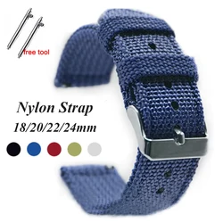 18mm 20mm 22mm 24mm Nylon Fabric Watch Bands Sport Strap for Huawei GT2 Bands for Samsung Galaxy Watch 3 Quick Release Band