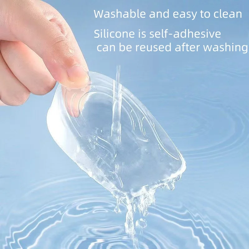 1 plantillas dobles ocultas para mejorar la altura con cojín de silicona antideslizante para el talón para hombres