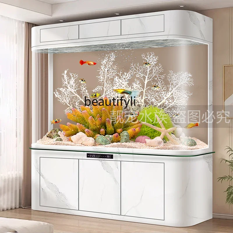 Bottom filter against the wall, automatic circulation filter, aquarium box, high-end fish tank, Household, no water change