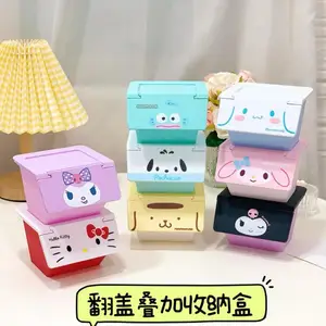 Sanrio Hello Kitty Y2K Kotak Penyimpanan Kulit Kerang Desktop Kuromi My Melody Cinnamoroll Kotak Perhiasan Pochacco Kotak Penyimpanan Sampah Hadiah 10 tempat sampah hello kitty dengan penjualan terbaik - №