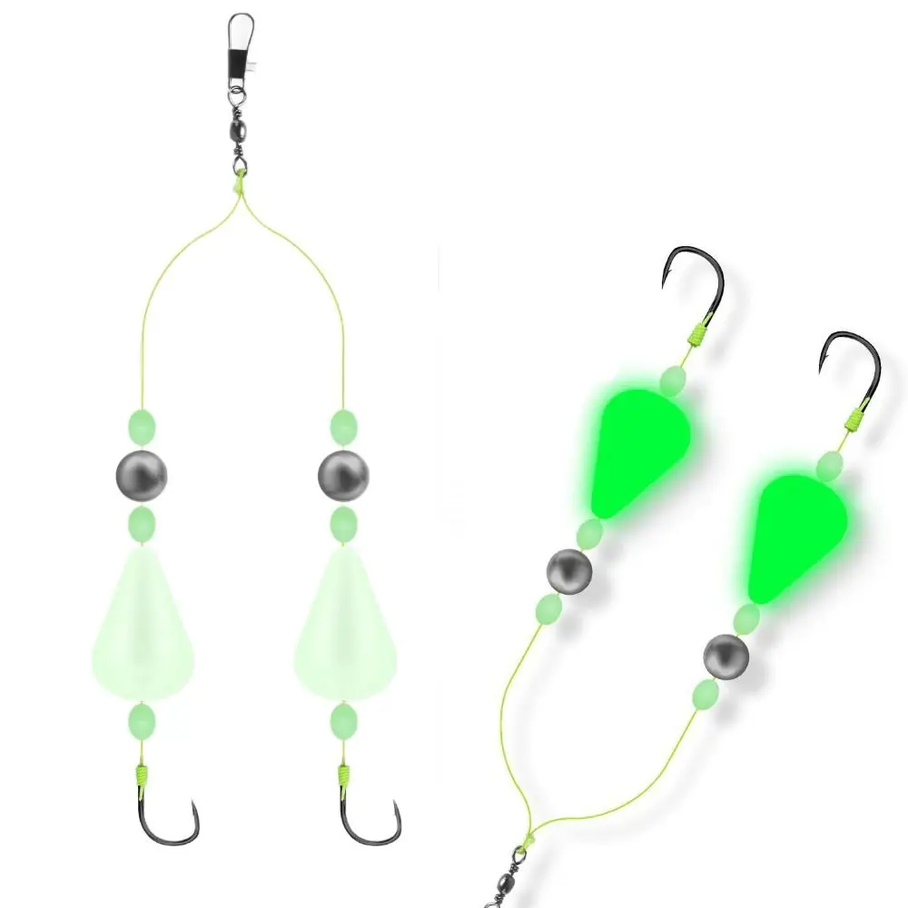 Luminous Reverse Off-Bottom Double Hook Rig Bypass Stones Silt Fishing Bait Fish Finder Float Rig Size4#-12# Surf Fishing Rigs