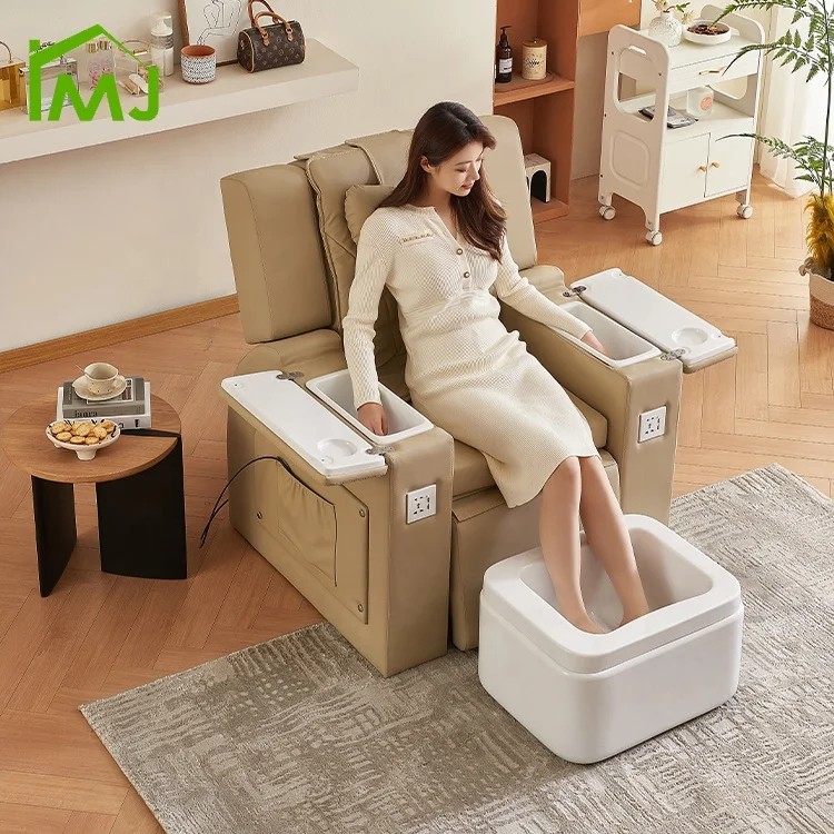 

Luxury Nail Salon Electric Reclining Massage Foot Spa Station Manicure Pipeless Pedicure Chairs