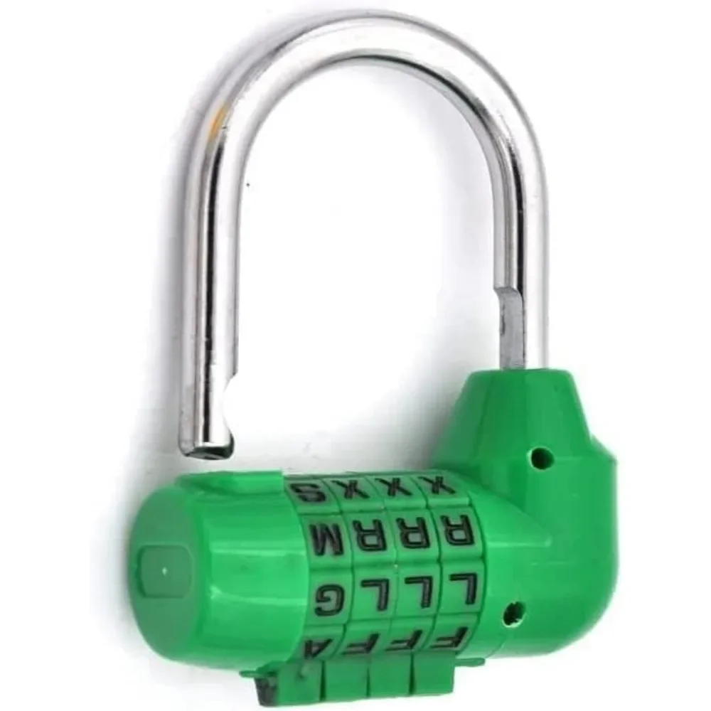 1 個ハイグレードセキュリティ南京錠 4 ダイヤル桁文字組み合わせ旅行セキュリティコードロック日記パスワード南京錠