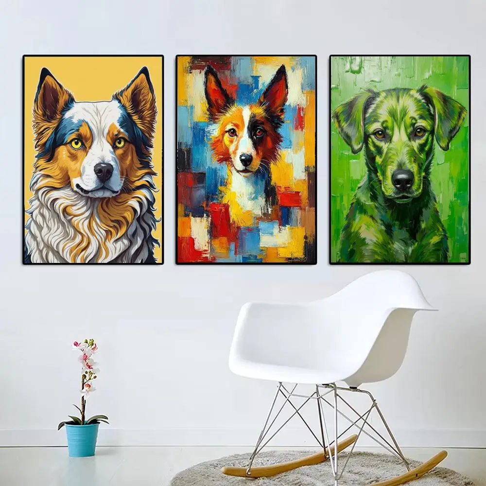 The Artist Colorful Pet Dog Poster Modern Aesthetic Wall Art Poster Minimalist Room Decoration Items