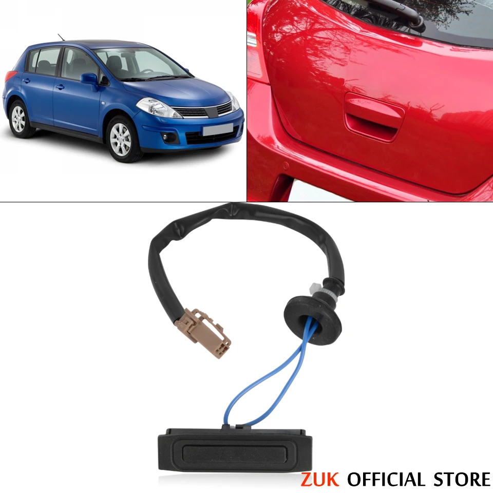 ZUK One-Button Rear Gate Trunk Lid Lock Opening Release Switch Button For Nissan Tiida Versa Latio C11 2005-2011 OEM:25380-2DT0A 