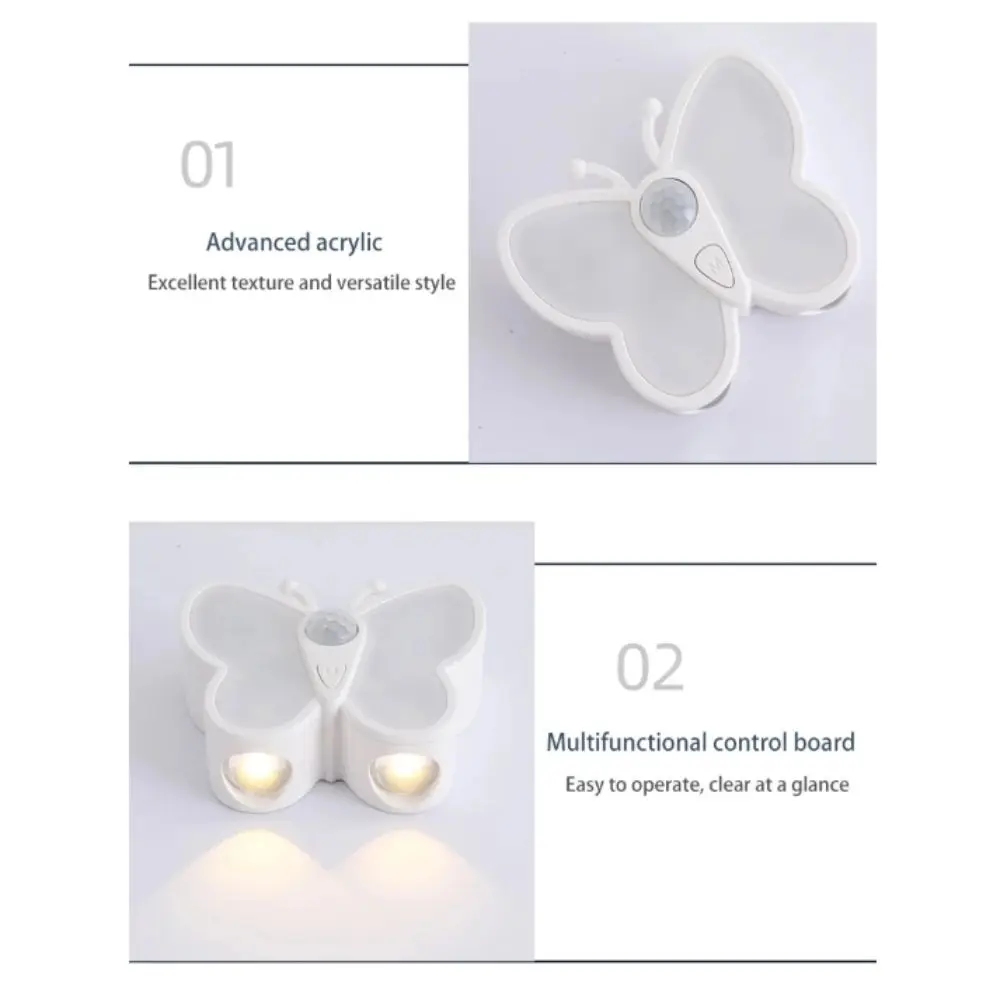 تعديل درجة حرارة اللون المزدوج، مستشعر حركة الفراشة، ضوء ليلي، شحن USB، LED تحت أضواء الخزانة