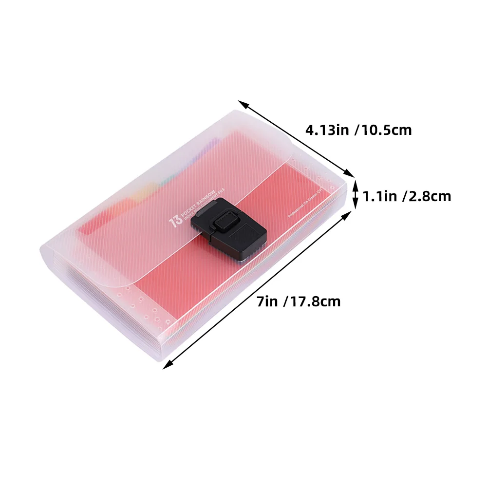 3pcs A6 Size 13 Pockets Plastic Expanding File Folder Organizer For Receipts Bills Documents Office School Portable Accordion