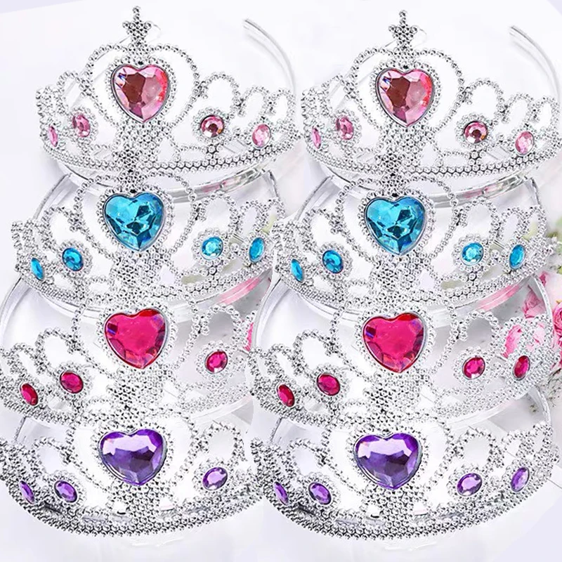 Fashion Rhinestone Crowns Headband Queen Princess Crown Hair Jewelry Children's Dance Performance Wedding Party Hair Accessories