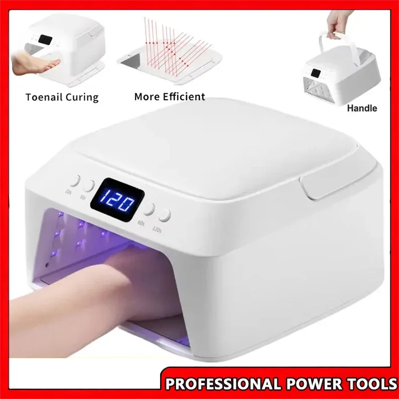 

UV Lamp for Manicure and Pedicure, Large Space Nail Dryer with Hand Pillow, Smart Sensor, 72 W, 71 LEDs