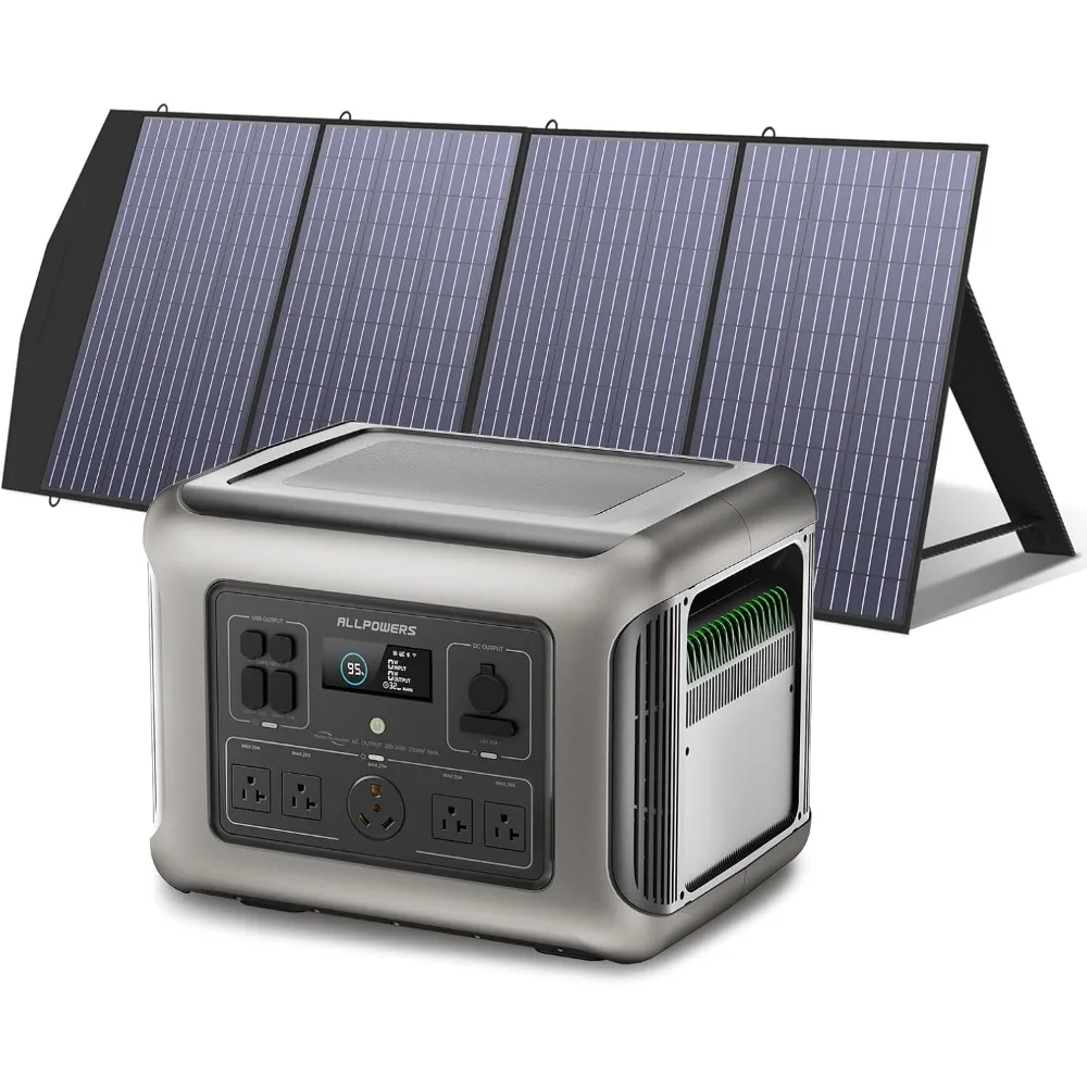 R2500 Portable Power Station with SP033 Solar Panel, 2500W 2016Wh LiFePO4 Solar Generator with 200W Panel Included, Solar Power