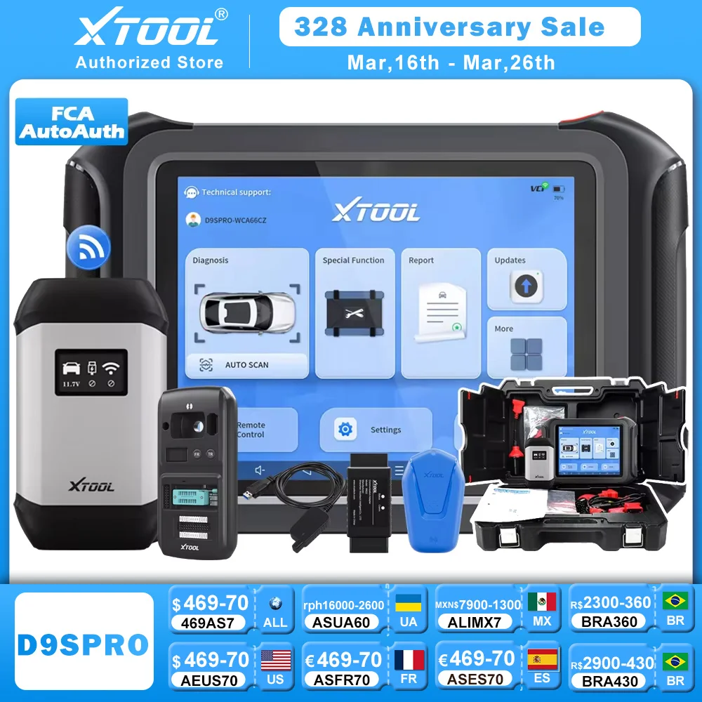 2025 XTOOL D9S Pro Car Diagnostic Tools ECU Coding Programming Bi-Directional Key Programmer Topology Map CAN FD DoIP 42 Resets