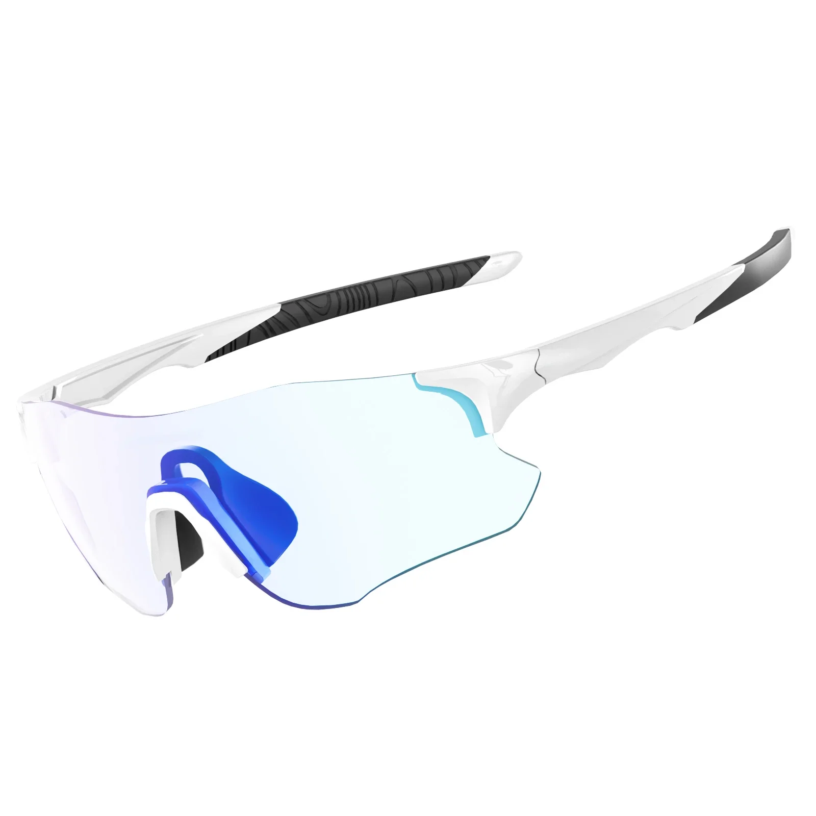 

Running Frameless One Piece Color Change Photochromic Indoor Outdoor UV400 Running Sports TR Unisex Bicycle Sunglass