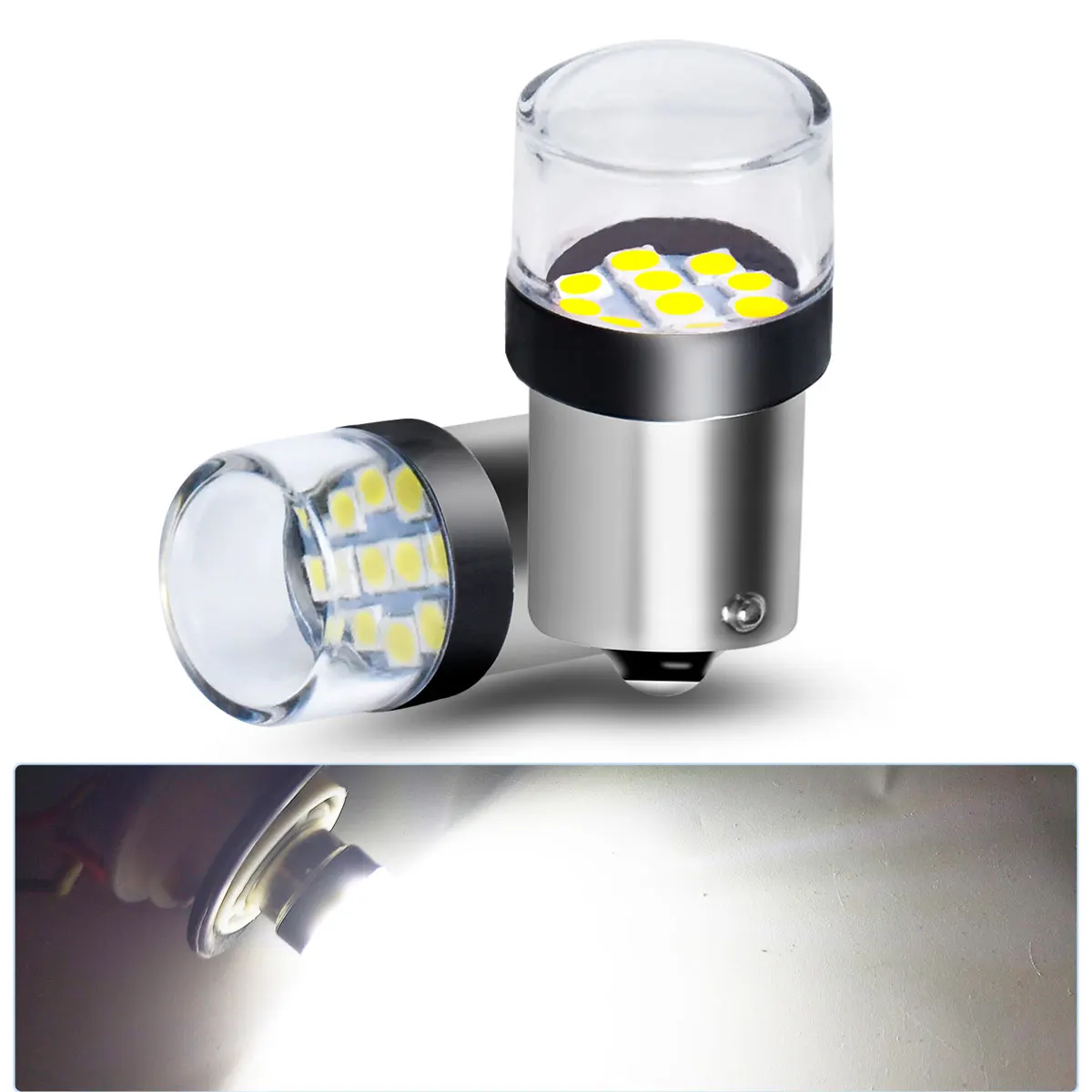 1156 BA15S P21W 1157 BAY15D P21/5W Superhelle 3030 Chips LED-Autolampen 12V/24V für Auto-Brems- und Rückfahrlichter Plug-and-Play