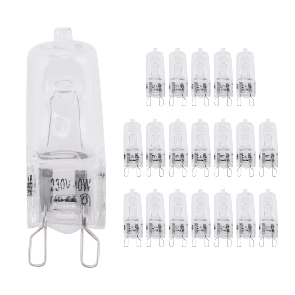 20-Pack G9 40W Halogen Bulbs, Dimmable 2800K