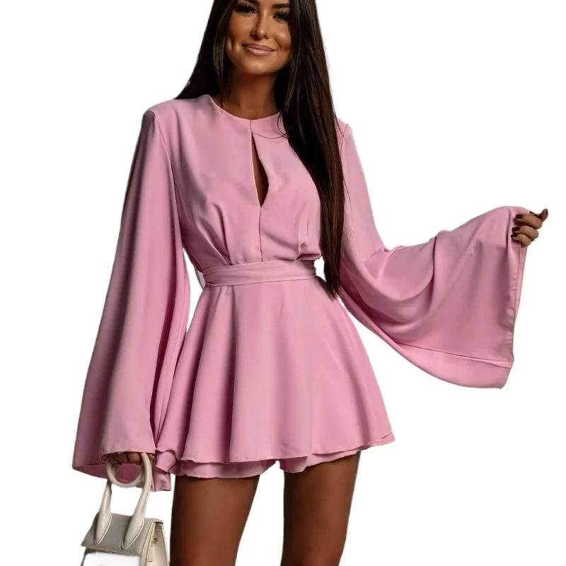 

European , American Foreign Trade Skirts Cross-border Women's Clothing New Fashion Temperament Backless Short Skirts Waist Thin